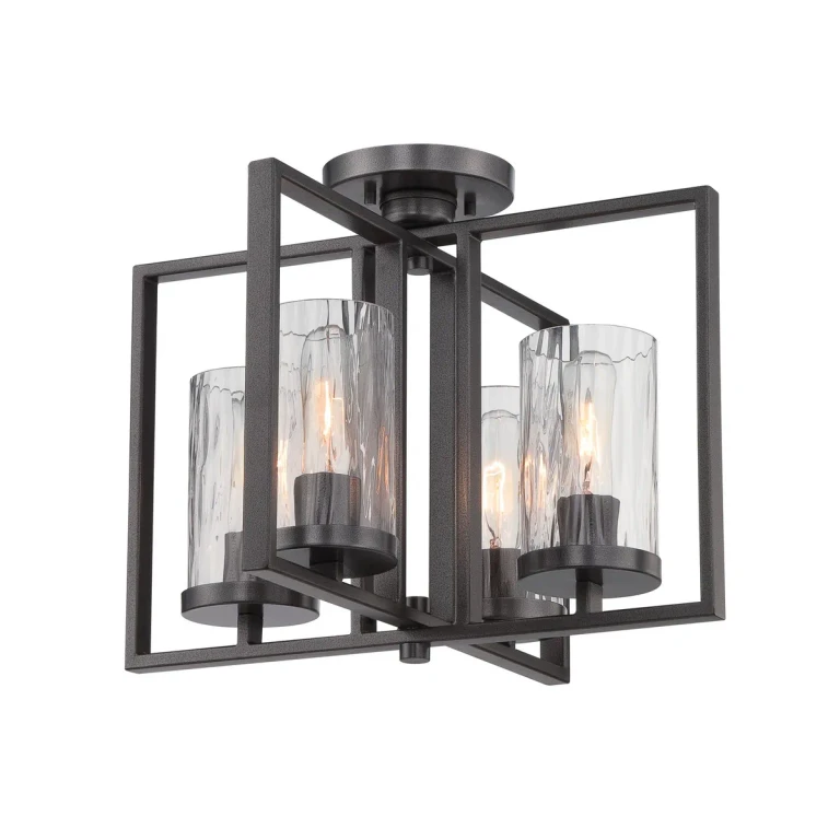 Charcoal Four Light Semi-Flush Mount from the Elements Collection