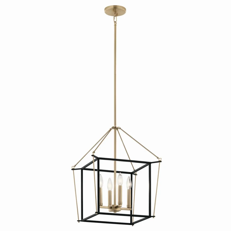 Champagne Bronze Four Light Foyer Pendant from the Eisley Collection