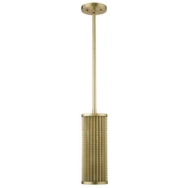 Gold One Light Pendant from the Basetti Collection