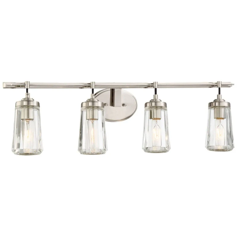 Poleis 4-Light Bathroom Vanity Light in Brushed Nickel