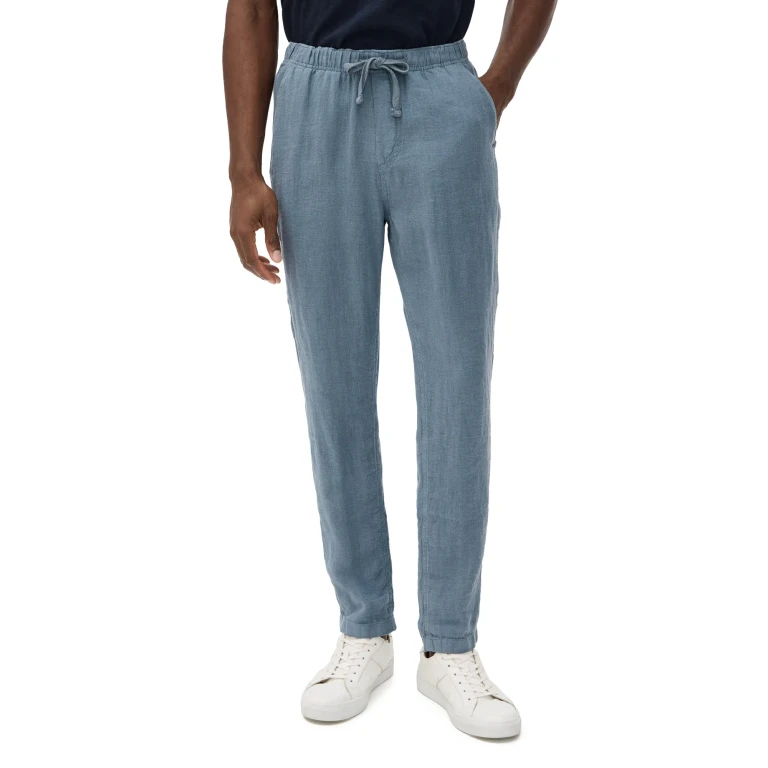 Faherty Linen Drawstring Pants Island Navy M