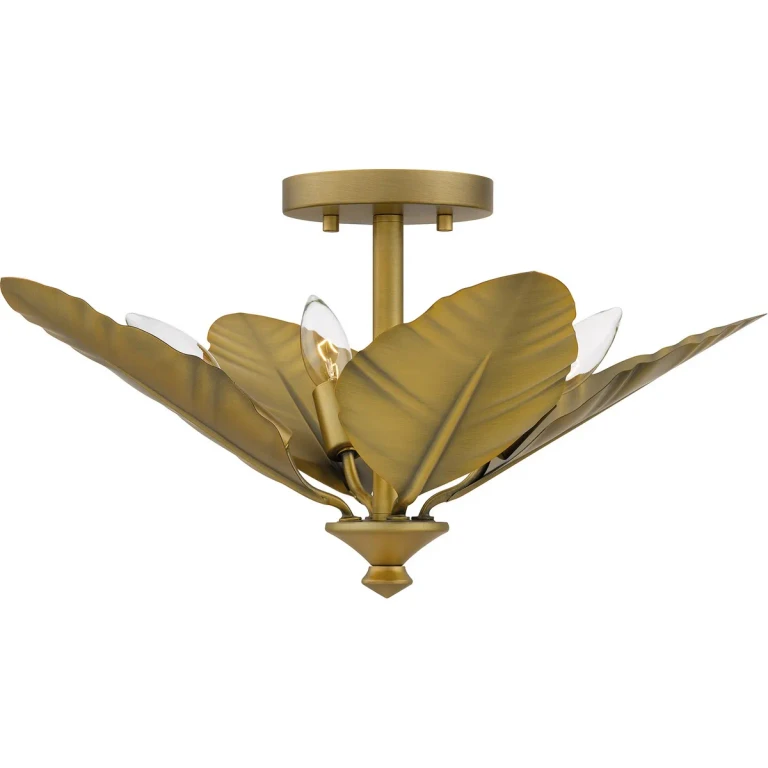 Bayley 4-Light Semi-Flush Mount in Aged Brass