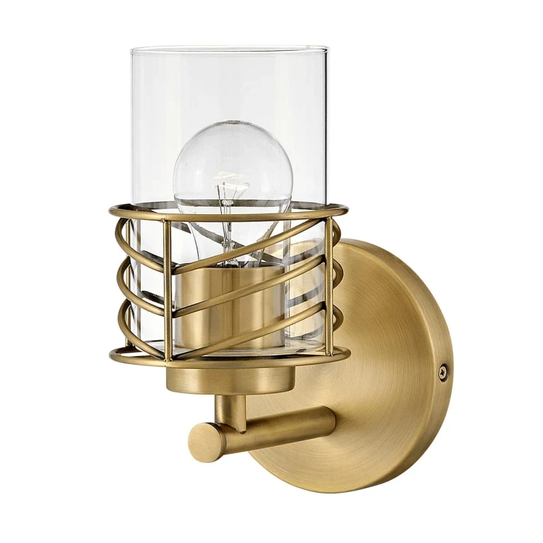 Lacquered Brass LED Vanity from the Della Collection