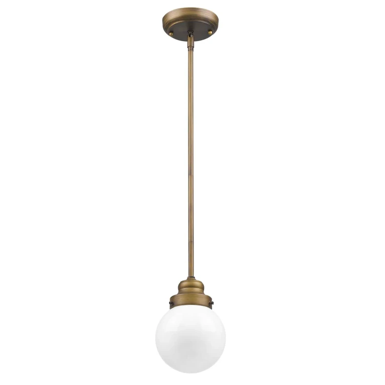 Raw Brass One Light Pendant from the Portsmith Collection