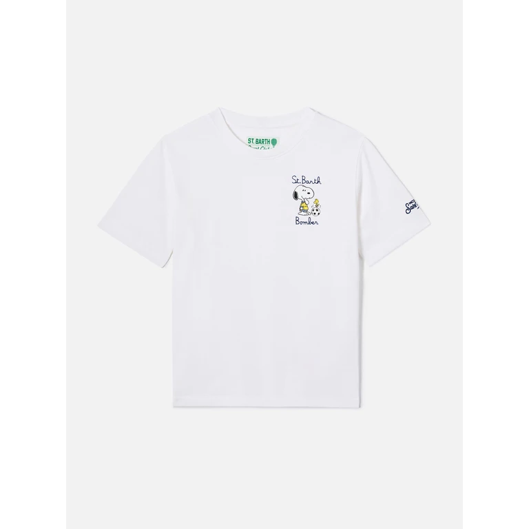 Mc2 Saint Barth Portland Jr T-Shirt With Bomber Embroidery Special Edition White