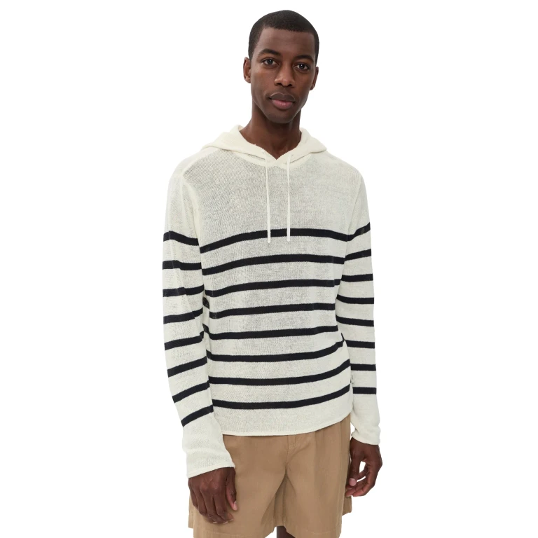 Onia Frank Hooded Sweater Midnight/Egret L