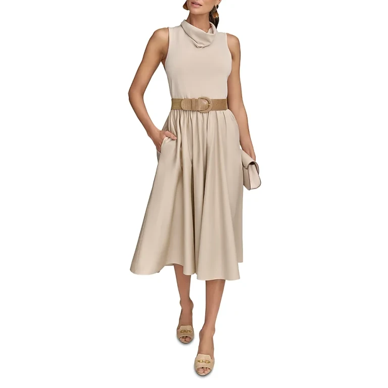 Donna Karan Belted Midi Dress