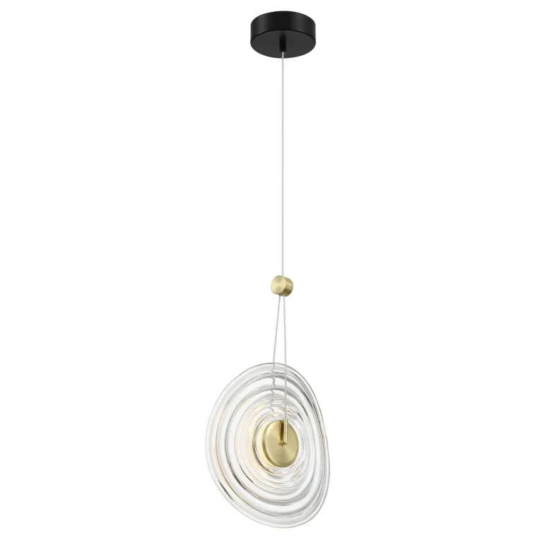 Coal And Brushed Gold LED Pendant from the Topknot Collection