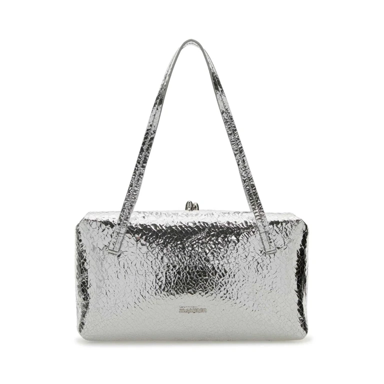 Silver Nappa Leather Goji Pillow Shoulder Bag