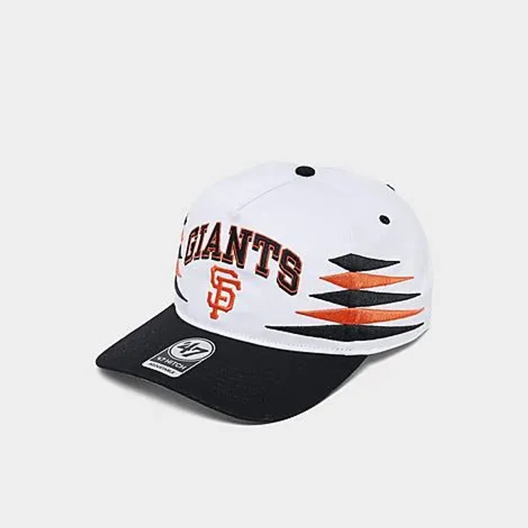 47 Brand '47 San Francisco Giants MLB Diamond Cut HITCH Snapback Hat in White/Black