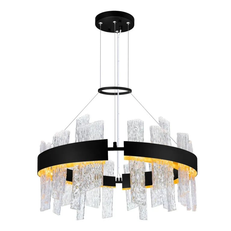 Black & Satin Gold LED Chandelier from the Guadiana Collection