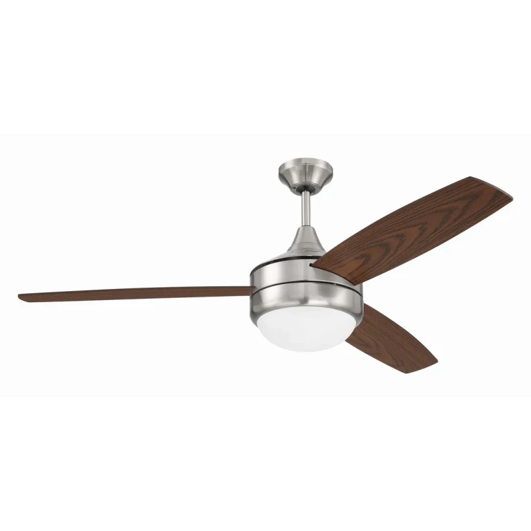 Brushed Polished Nickel 52"Ceiling Fan from the Phaze II 3-Blade Collection