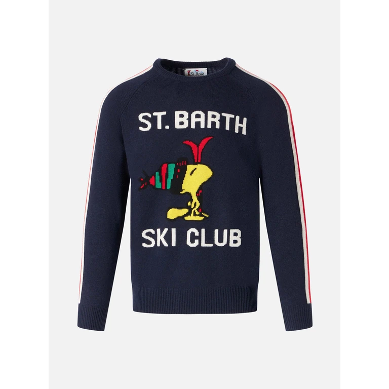 MC2 Saint Barth Crewneck Sweater With Woodstock Jacquard Peanuts Special Edition