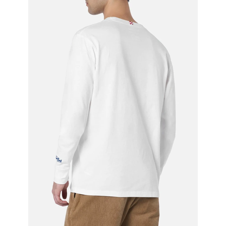 Mc2 Saint Barth Luton T-Shirt With Negare Sempre Embroidery Special Edition White - Men