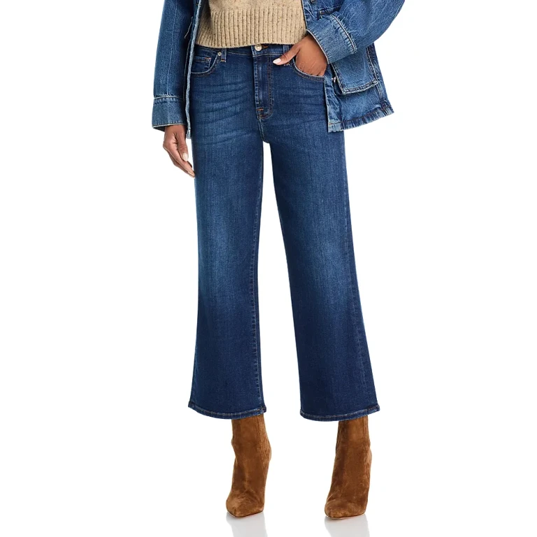 7 For All Mankind Alexa High Rise Cropped Jeans in High Wave