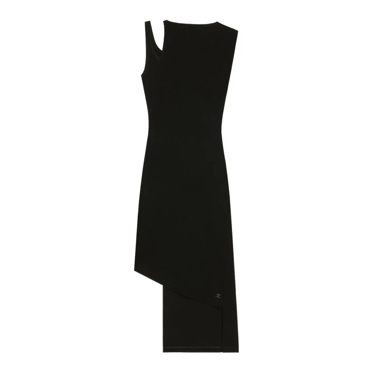 Courreges Robe Au Genou - Noir