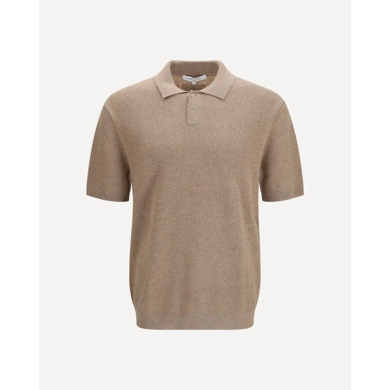 MAISON KITSUNÉ Polo met korte mouwen van getextureerd merinokatoen