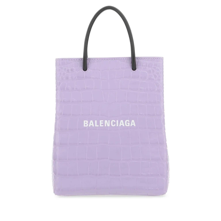 巴黎世家 (Balenciaga) 淡紫色皮革手提包