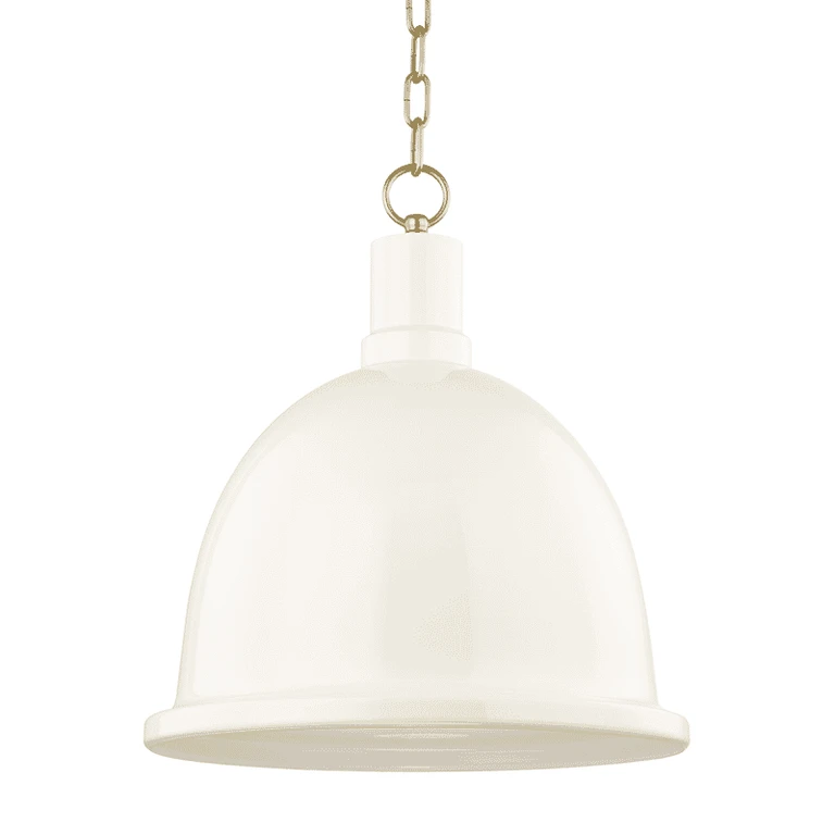Mitzi Blair 18" Pendant Light in Aged Brass and Cream