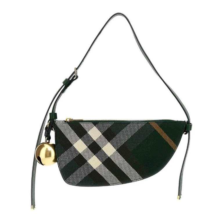 Burberry Check Print Shield Shoulder Bag