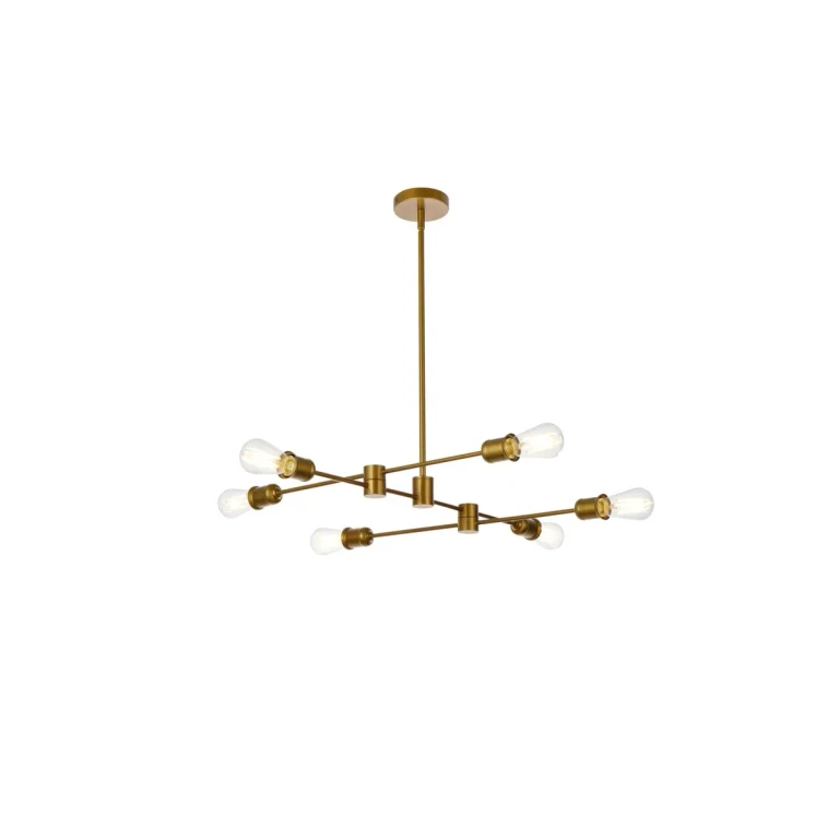 Brass Six Light Pendant from the Xavier Collection