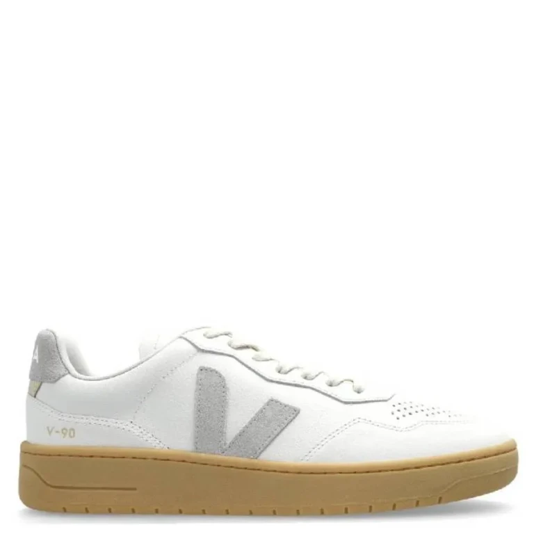 Veja V-90 Leather Low-Top Sneakers