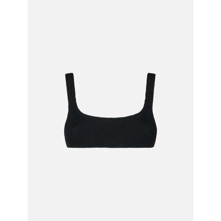 MC2 Saint Barth Naima Black Crinkle Bralette Bikini Top