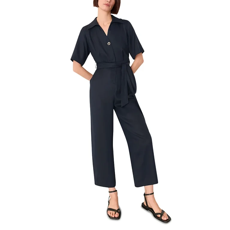 Whistles Button Front Wrap Jumpsuit