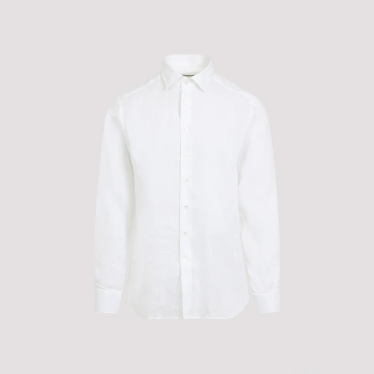 Etro Roma Logo Shirt White Linen - Men