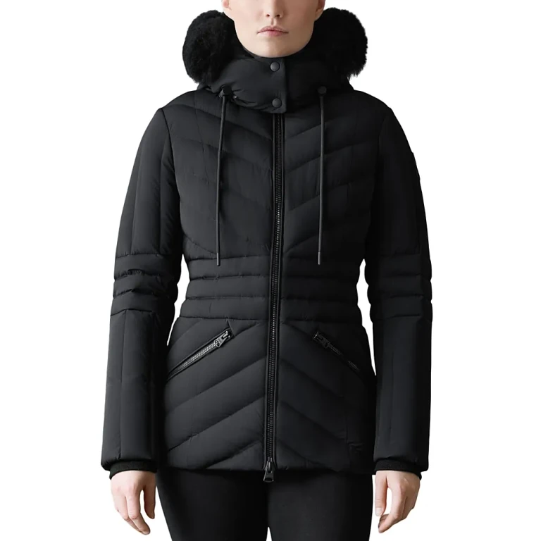 Mackage Hooded Down Jacket With Shearling Trim