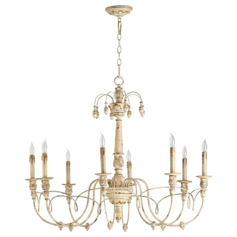 Quorum Salento 8-Light 30" Transitional Chandelier in Persian White