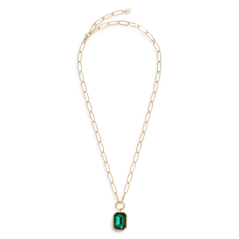 Ettika Stone Bezel Deco Pendant Necklace, 15-20