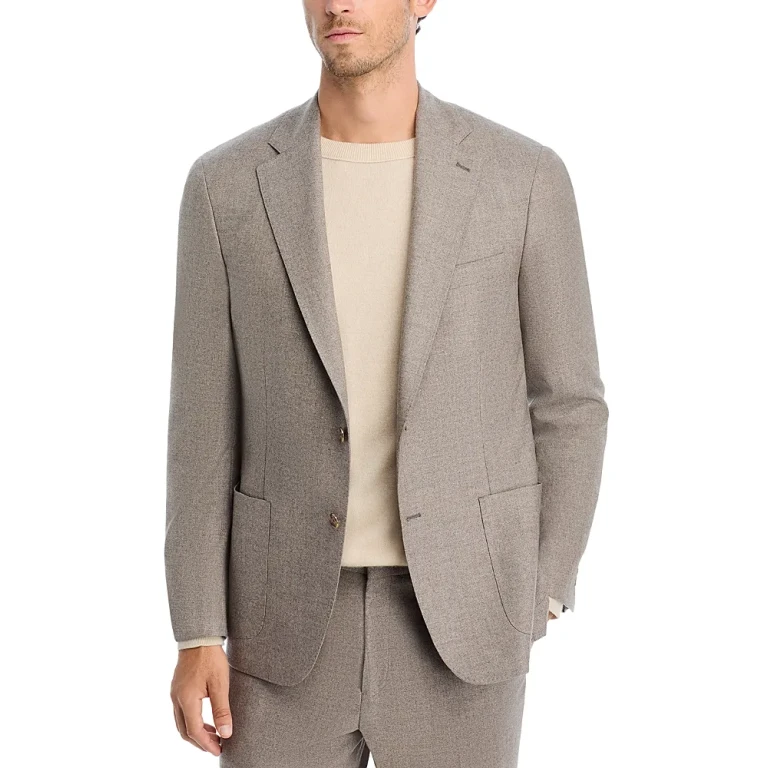Vince Brushed Ticweave Wool Suit Jacket