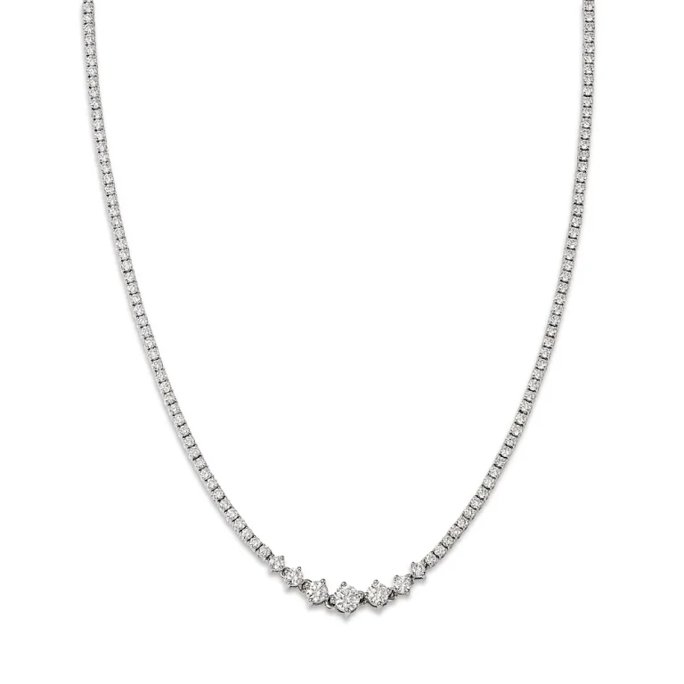 Luxe Collection Certified Lab Grown Diamond Necklace in 14K White Gold, 6.0 tcw