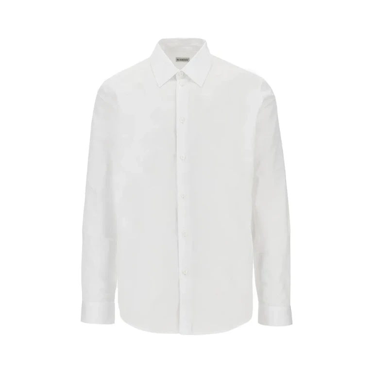 BURBERRY Poplin shirt with EKD embroidery Man S