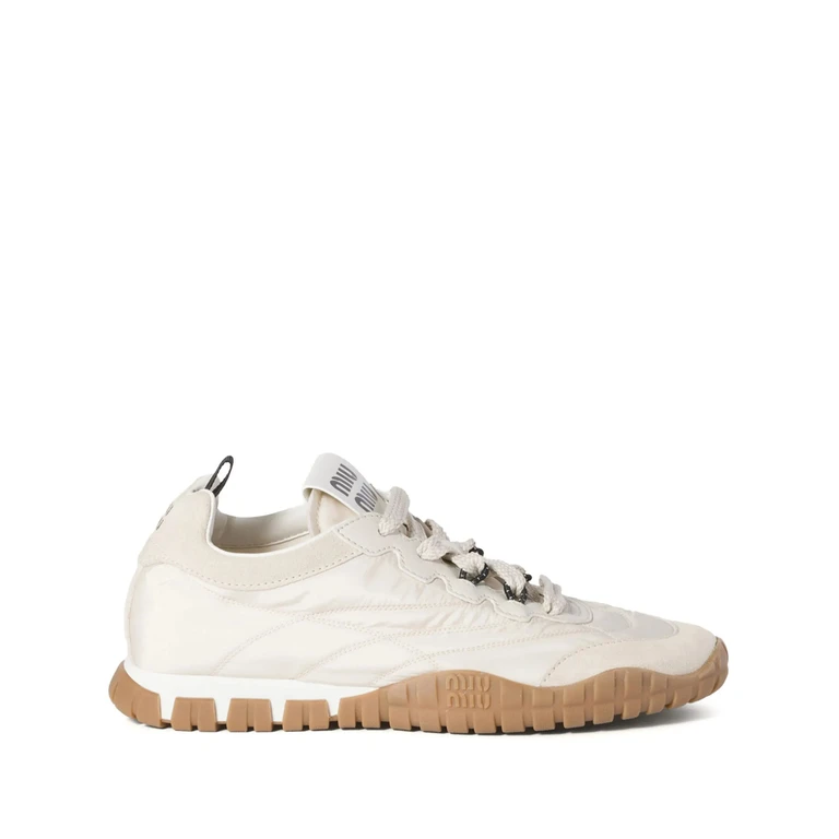Miu Miu Tyre Technical Fabric And Suede Sneakers