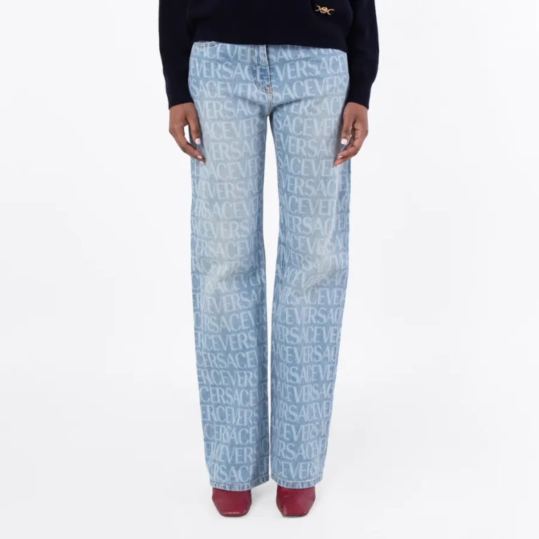 Versace All Over Monogram Denim Jeans