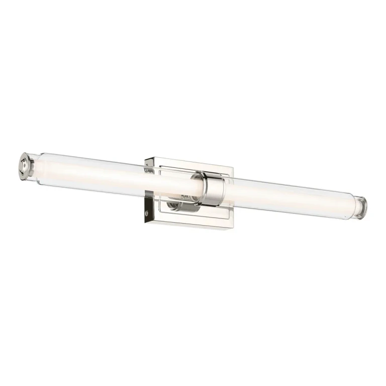 Polished Nickel LED Linear Bathroom Vanity Light from the Laurene Collection