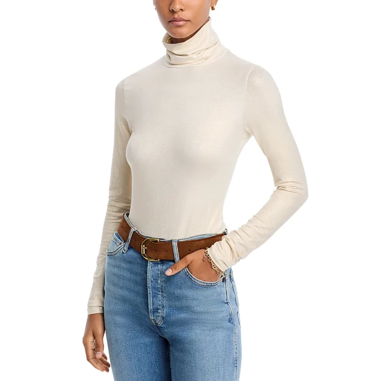 Majestic Filatures Metallic Turtleneck Top