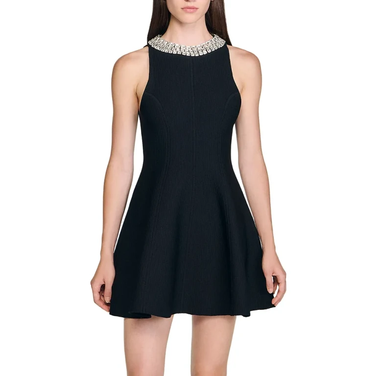Sandro Pearl Collar Short Dress
