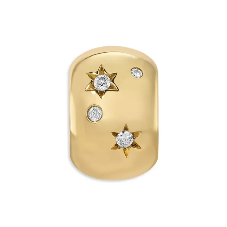Adina Reyter 9K Yellow Gold Diamond Celestial Big Bead Pendant