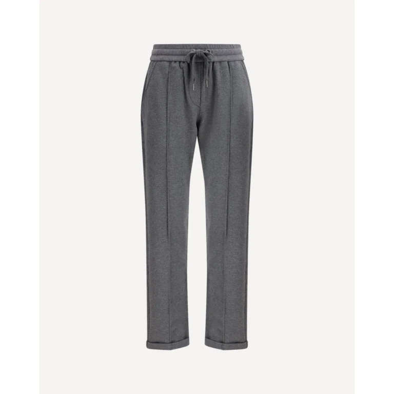 Brunello Cucinelli Track-Hose aus Stretch-Fleece mit Monili-Details