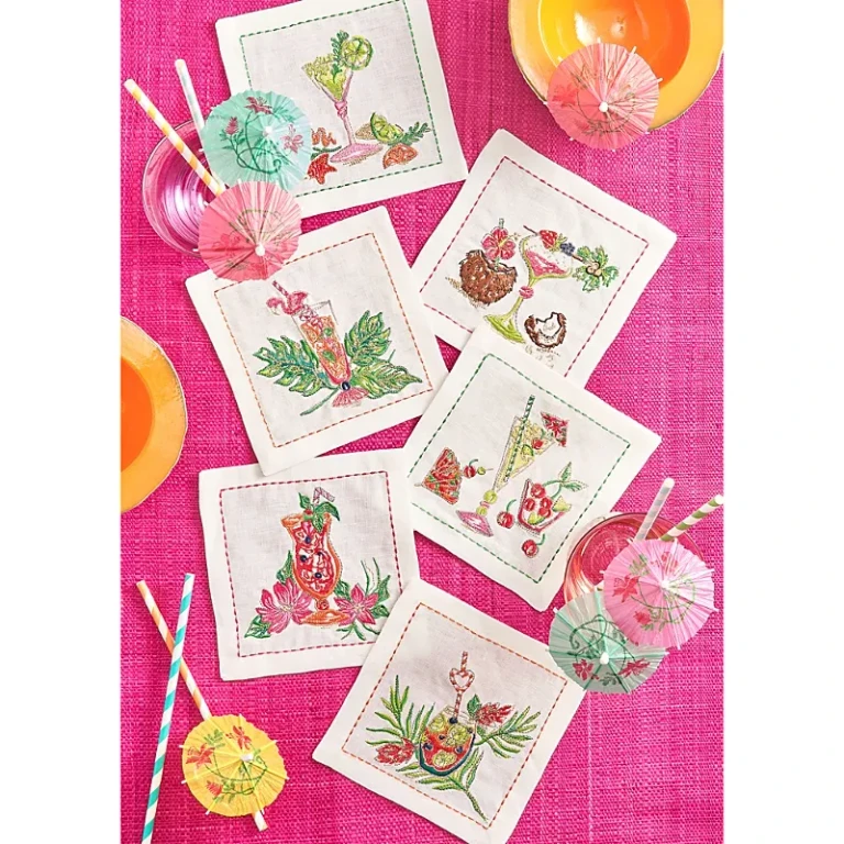 Kim Seybert Tropicana Cocktail Napkin, Set of 6 in a Gift Box