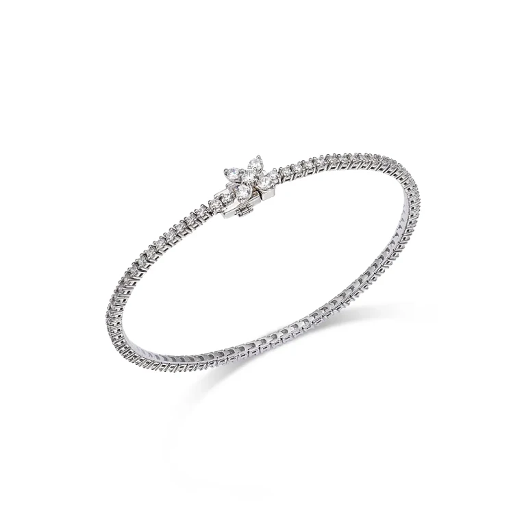 Bloomingdale's Fine Collection Diamond Clover Tennis Bracelet in 14K White Gold, 2.0 tcw