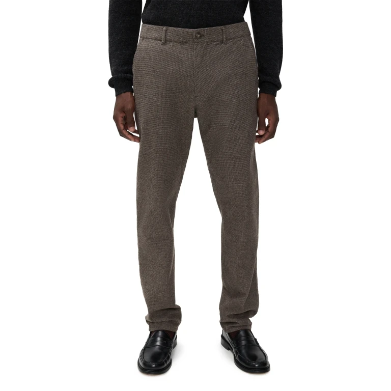 Marine Layer Saturday Houndstooth Slim Straight Chinos dark taupe S
