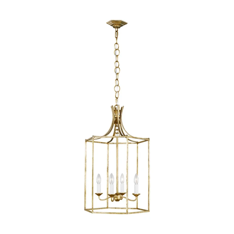 Bantry House 4-Light Pendant Light in Antique Gild by Alexa Hampton