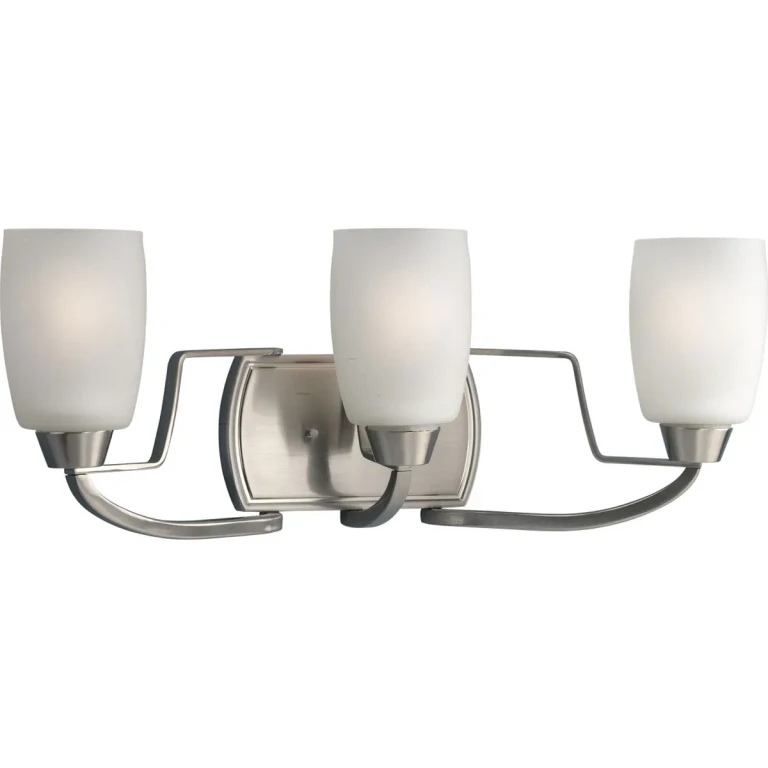 Brushed Nickel Three Light Bath from the Wisten Collection
