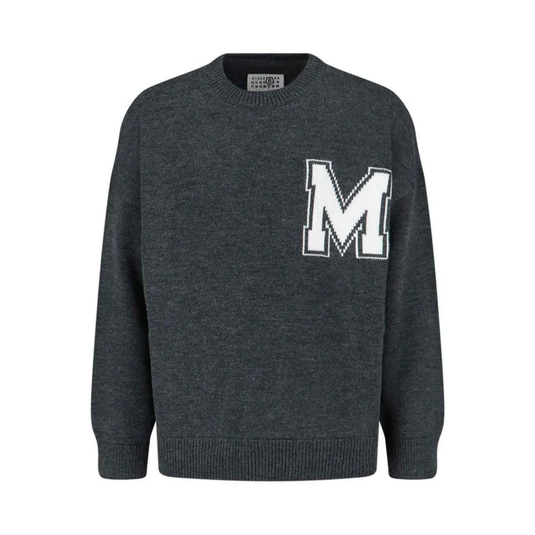 MM6 Maison Margiela Pull Col Rond - Gris