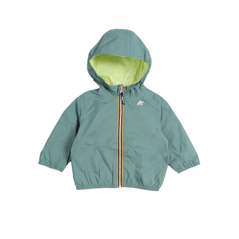 K-Way Kids E. JAKE PLUS.2 DOUBLE JACKET Green Nylon Giubbino Corto - Kids