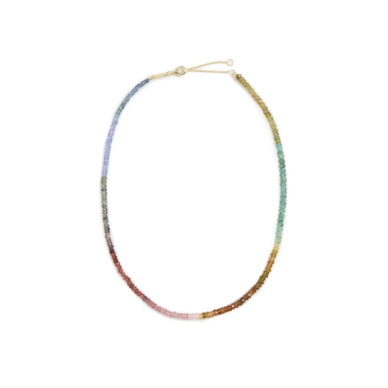 SHASHI Aisha Gemstone Necklace Emerald Ombre Floral One Size